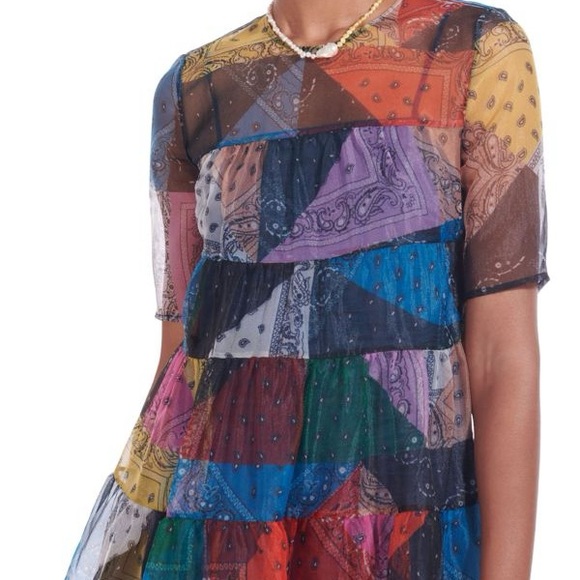 Staud Hyacinth Tiered Patchwork Maxi Dress size small worn once - Picture 6 of 12